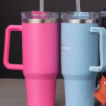 EUROSONIC INSULATED TUMBLERS WITH HANDLES AND STRAWS