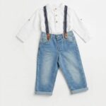 primark 2 pieces boys(shirt,jean and suspender set)