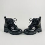 Primark patent hightop black shoe