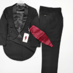 KIDS PREMIUM BLACK SUIT WITH WINE CUMMERBUND