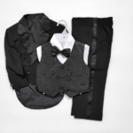 5PCS BLACK TUXEDOS WITH FLOWERY DESIGN